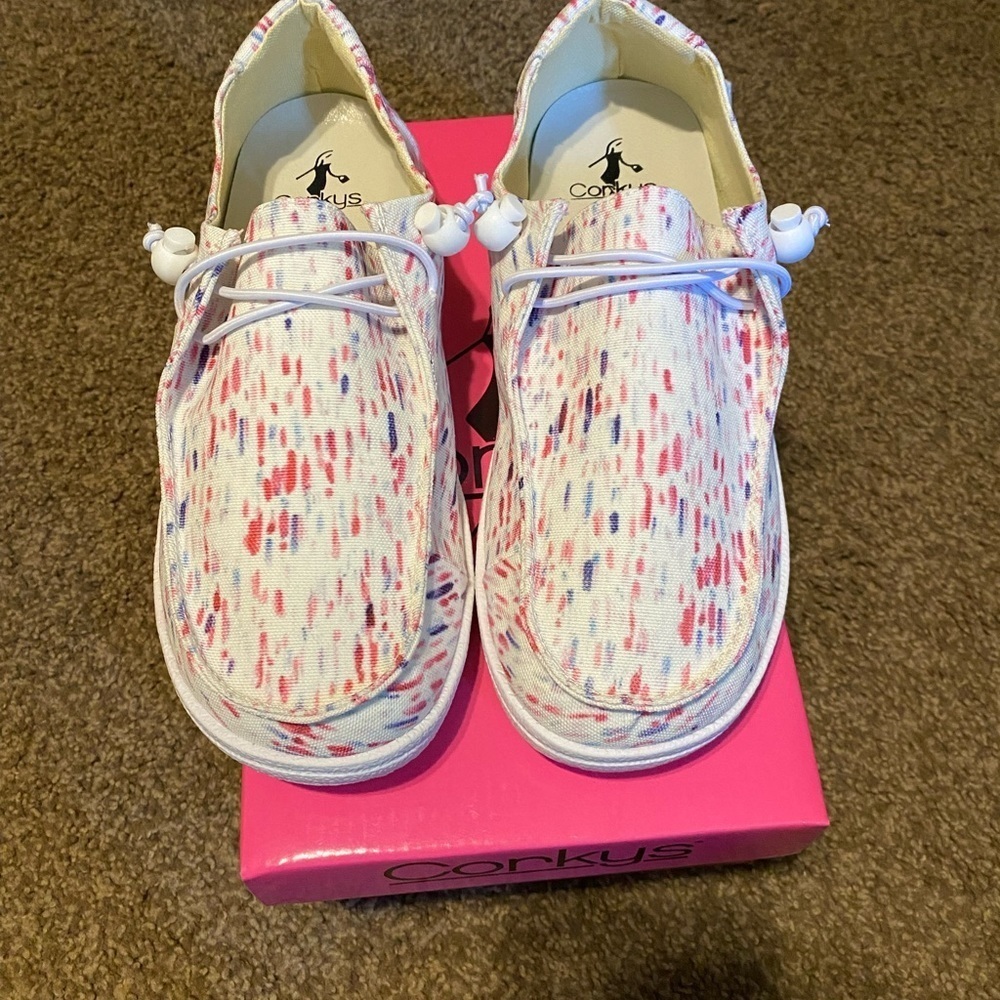 Corkys Pink Multi Kayak Slip On Sneaker Size 9